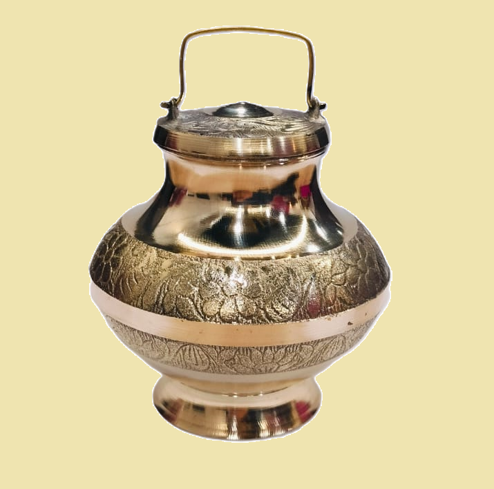 Pure Brass Gangajali Lota - Sacred Water Vessel for Worship & Rituals