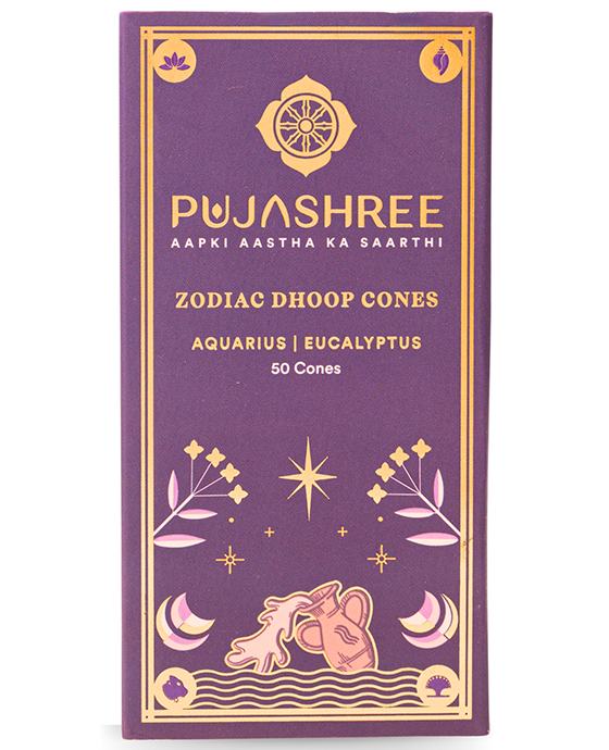 Aquarius Zodiac Dhoop Cones 50 pcs - Eucalyptus