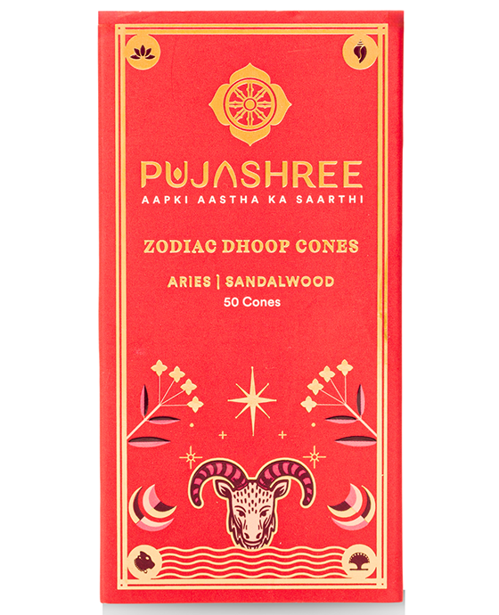 Aries Zodiac Dhoop Cones 50 pcs - Sandalwood