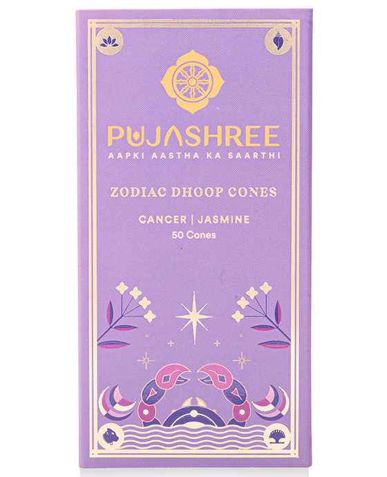 Cancer Zodiac Dhoop Cones 50 pcs- Jasmine