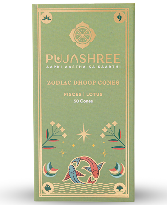 PIsces Zodiac Dhoop Cones 50 pcs - Lotus