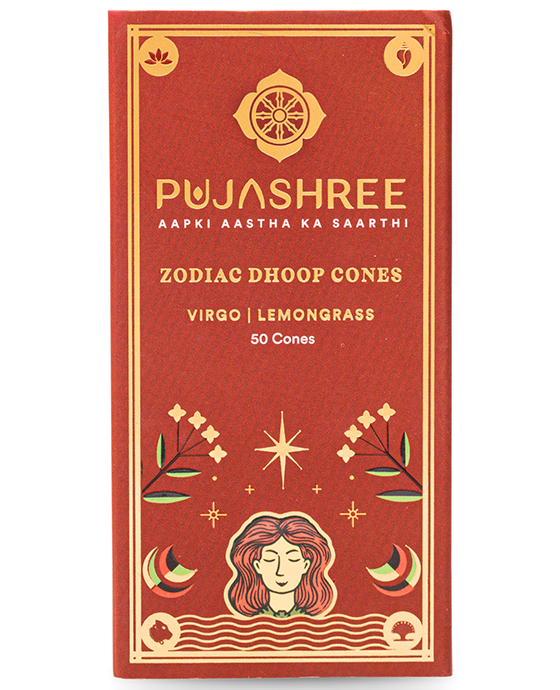 Virgo Zodiac Dhoop Cones 50 pcs - Lemongrass